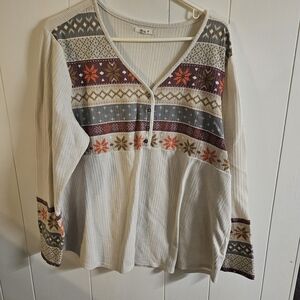 Maurices Multicolor Patterned Long Sleeve Top